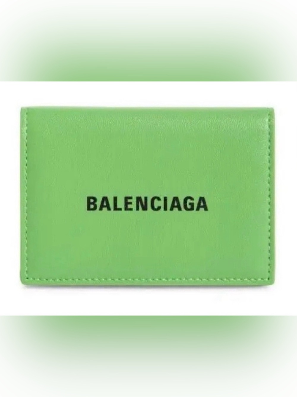 Balenciaga Bright Green Logo wallet
